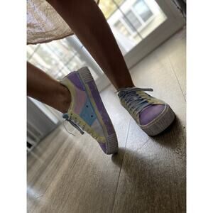 FILA Women's Low-Top Pink Blue Purple Pastel Leather Relax Shoes 9